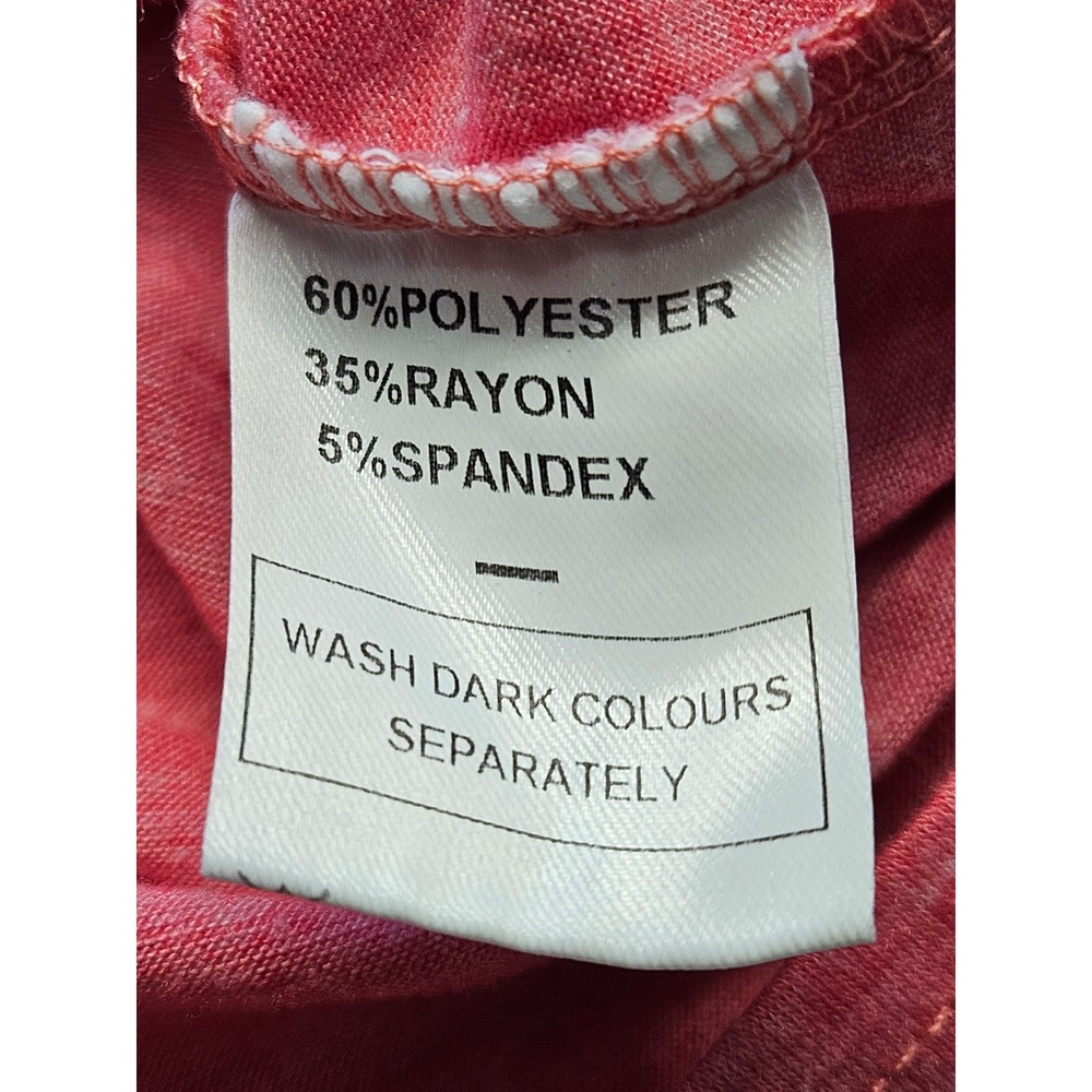 WIHOLL Womens V Neck Petal Sleeve Heather Pink T-Shirt Plus Size 3XL - Picture 3 of 6